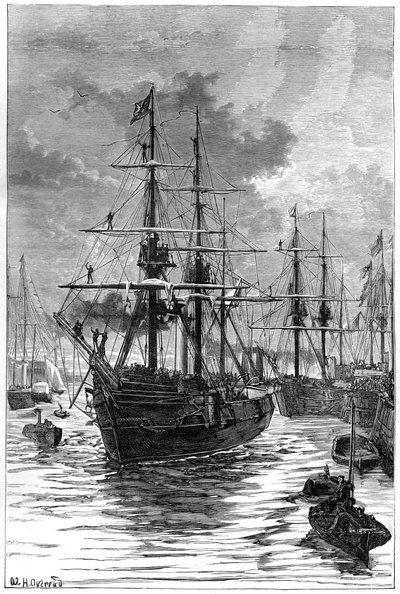 La partida de Albert y Discovery desde Portsmouth, siglo XIX de Unbekannt