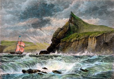 La entrada al puerto de Fowey, Cornualles, siglo XIX de Unbekannt