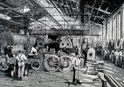 El taller de montaje de Baldwin Locomotive Works de Unbekannt