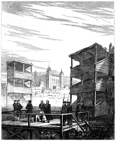 La ejecución de Lord Derwentwater 1689-1716 en Tower Hill, Londres, 1716 siglo XIX de Unbekannt