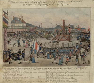 La ejecución de Robespierre y sus seguidores el 28 de julio de 1794 de Unbekannt