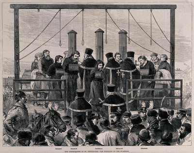La ejecución de los nihilistas, ca. 1881 de Unbekannt