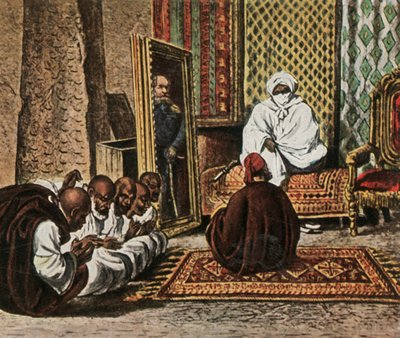 El explorador Nachtigal con el Sheik Omar de Bornu, 5 de junio de 1870 de Unbekannt