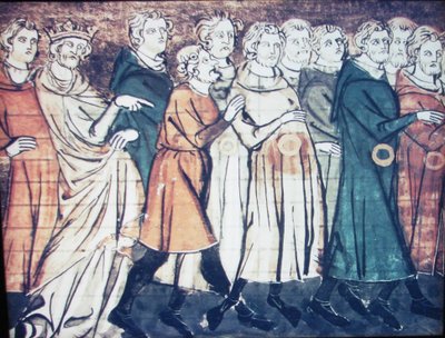 La expulsión de los judíos de Francia en 1182, una miniatura de Grandes Crónicas de Francia, 1320s de Unbekannt