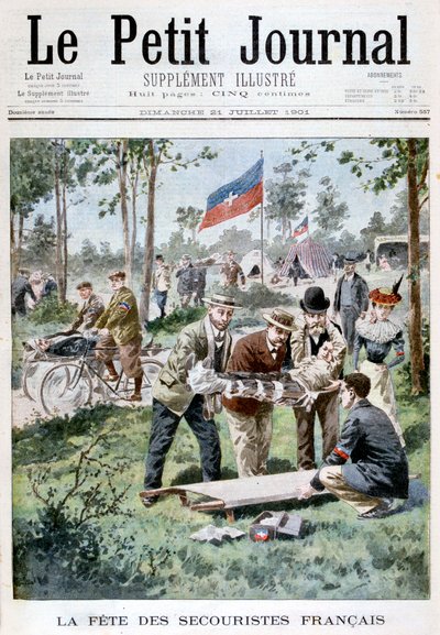 La fiesta para los trabajadores de primeros auxilios, 1901 de Unbekannt