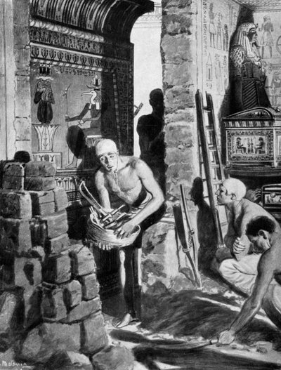 La decoración interior final y el sellado de la tumba de Tutankamón, Egipto, 1325 a.C. 1933-1934 de Unbekannt