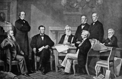 La primera lectura de la proclamación de emancipación, 1863, c1920 de Unbekannt