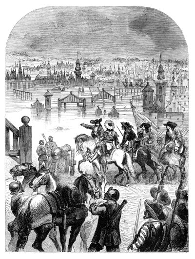 La inundación de Ámsterdam en 1672 por orden de Guillermo III, c. 1902 de Unbekannt