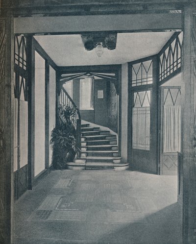 El suelo y la escalera de la Casa Behrens, diseñada por Peter Behrens, 1901 de Unbekannt
