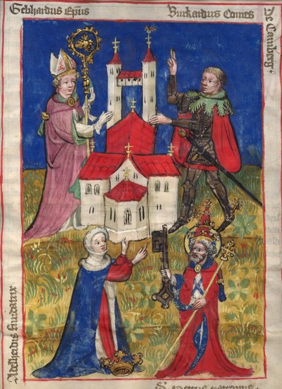 La fundación del convento de canónigos de Oehringen en 1037 del Obleybuch de Oehringen de Unbekannt