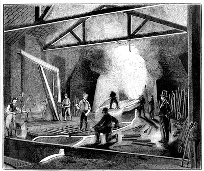 La fundición o casa de fundición, Butterley Ironworks, Derbyshire, 1844 de Unbekannt