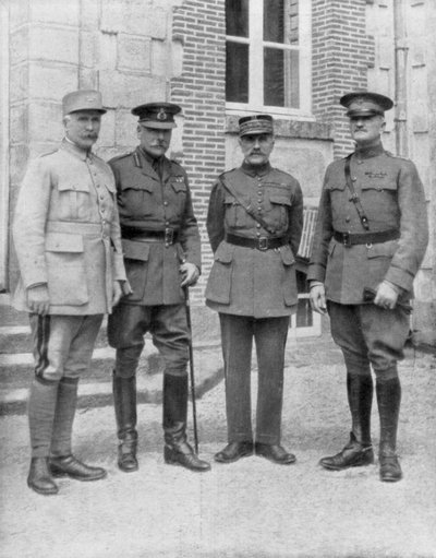 Los cuatro comandantes aliados, Chateau Bombon, Francia, 1918 de Unbekannt