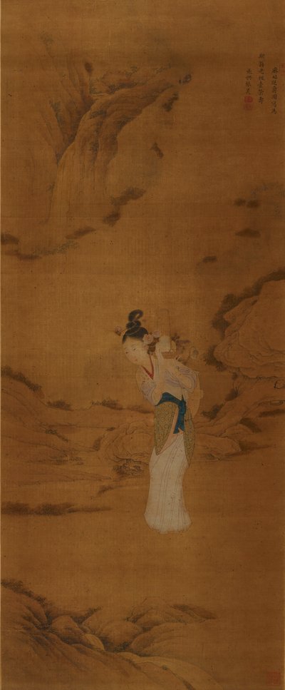 La diosa Magu con una cesta de flores, Dinastía Qing 1645-1911 de Unbekannt