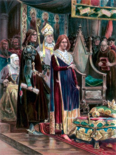 La investidura de Eduardo III con el Palio, Westminster, Día de la Candelaria, 1327, 1902 de Unbekannt
