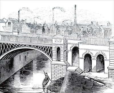 El puente de hierro sobre el río Irwell de Unbekannt