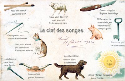 La llave de los sueños, postal francesa, c. 1900 de Unbekannt