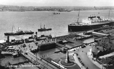El embarcadero en los muelles de Liverpool, Merseyside, principios del siglo XX de Unbekannt