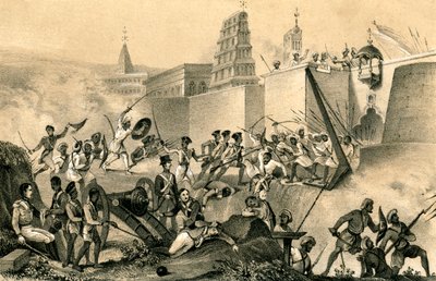 El último esfuerzo de Tippoo Saib en Seringapatam, 1799, 1847 de Unbekannt