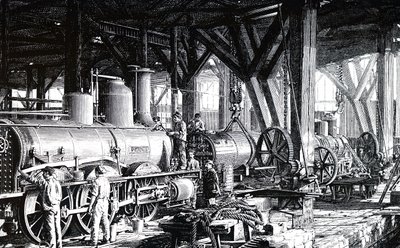 El piso de fabricación de la Société Alsacienne de Constructions Mécaniques de Unbekannt