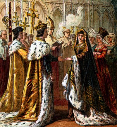 El matrimonio de Enrique VII, 1486, c1850 de Unbekannt