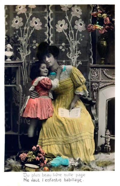 El libro más hermoso, Postal francesa, c1900 de Unbekannt