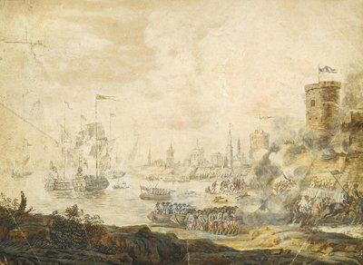 La batalla naval de Chesma el 5 de julio de 1770, siglo XVIII de Unbekannt