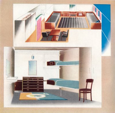 El nuevo transatlántico Orient contribuye a un nuevo estándar de decoración, 1935 de Unbekannt