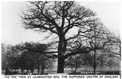 El roble en Leamington Spa, el supuesto centro de Inglaterra, 1936 de Unbekannt