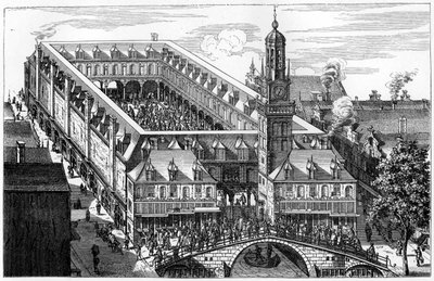 La antigua bolsa de valores en Ámsterdam, destruida por un incendio en 1858, 1903 de Unbekannt