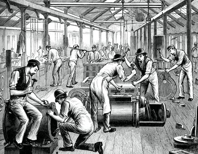 La tienda de bombas en una fábrica de Cornwall, c1880 de Unbekannt
