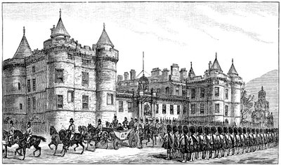 La reina saliendo del Palacio de Holyrood, Edimburgo, 1886, 1900 de Unbekannt