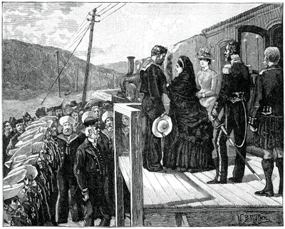 La reina presentando la Medalla Albert al guardacostas George Oatley de Unbekannt