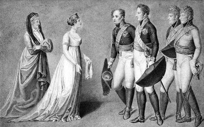 La recepción de Alejandro I 1777-1825, el Emperador de Rusia, en Memel, 1802 de Unbekannt
