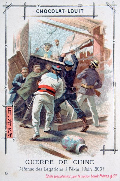 La resistencia del personal diplomático en Pekín, China, Rebelión de los Bóxers, junio de 1900 de Unbekannt