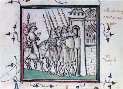 El regreso de Carlos VI de Francia después de la Batalla de Rosbecque, 1382, siglos XIV-XV de Unbekannt