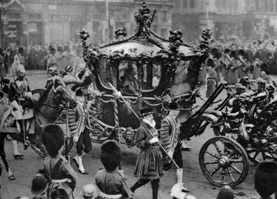 El carruaje real camino a la apertura del parlamento, Londres, 1926-1927 de Unbekannt