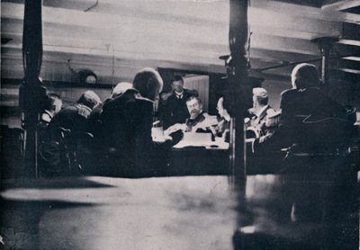 La escena en el Victory durante el consejo de guerra de Unbekannt