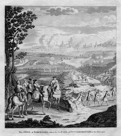 El sitio de Barcelona tomado por el Conde de Peterborough en el año 1705 de Unbekannt