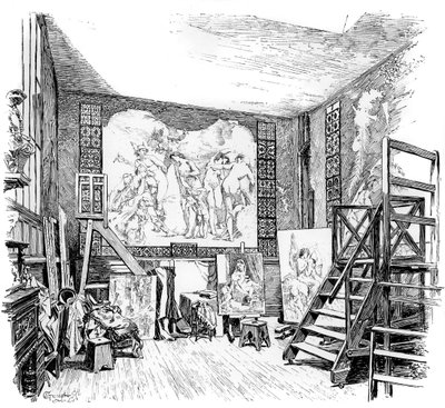 El estudio de Paul-Jacques-Aimé Baudry, c1880-1882 de Unbekannt