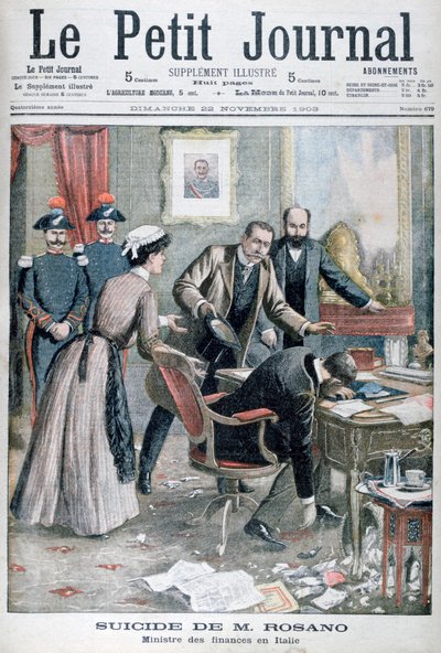 El suicidio del Signor Rosano, Ministro de Finanzas de Italia, Nápoles, 1903 de Unbekannt