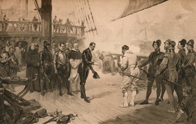 La rendición de Don Anton a Sir Francis Drake, 1 de marzo de 1579 1905 de Unbekannt
