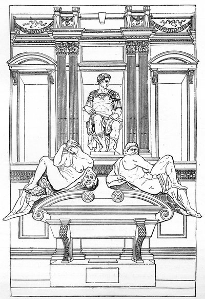 La tumba de Julián de Médici en la nueva sacristía de la Basílica de San Lorenzo, Florencia, 1882 de Unbekannt