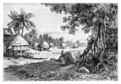 El pueblo de Sawi, Car-Nicobar, Islas Nicobar, India de Unbekannt