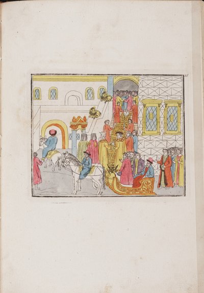 La ceremonia de boda del Zar Mijaíl Feodorovich y Yevdokiya Lukyanovna, 1810 de Unbekannt