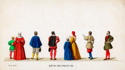 Diseños de vestuario teatral para la obra de Shakespeare, Enrique VIII, siglo XIX de Unbekannt