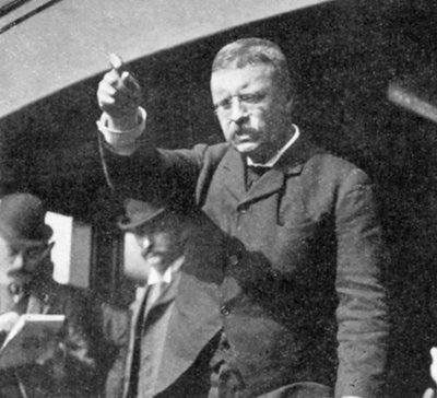 Theodore Roosevelt dirigiéndose a una reunión en el estado de Nueva York, 1901 de Unbekannt