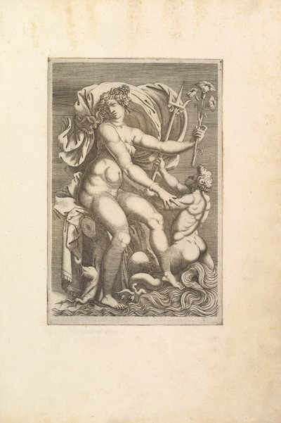 Tetis sentada con un tritón, siglo XVI de Unbekannt