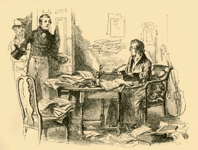 Encontraron a Schubert trabajando arduamente, 1907 de Unbekannt