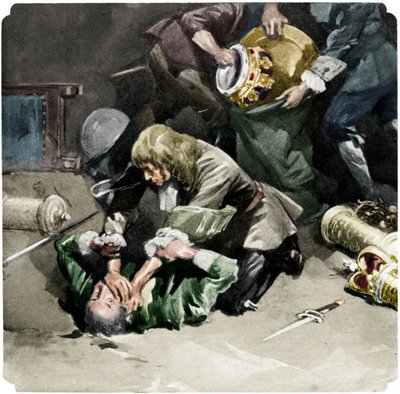 Thomas Blood intentando robar las Joyas de la Corona de la Torre de Londres en 1671, 1937 de Unbekannt