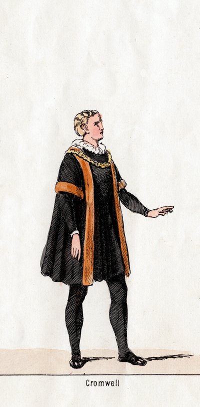 Thomas Cromwell, diseño de vestuario para la obra de Shakespeare, Enrique VIII, siglo XIX de Unbekannt